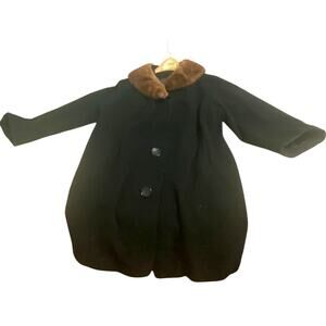 Vtg Imported Cashmere Coat Heavy Full Black Silk Lining Mob Wife Old Money
